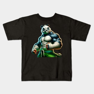 Unleash the Fierce Warrior Within: Embrace the Pandamonium! Kids T-Shirt